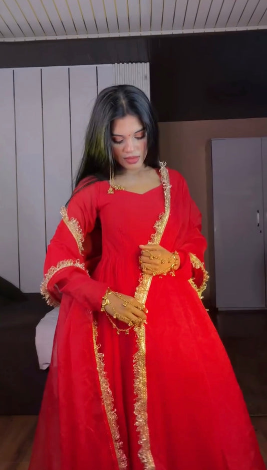 RED NAZAKAT ANARKALI