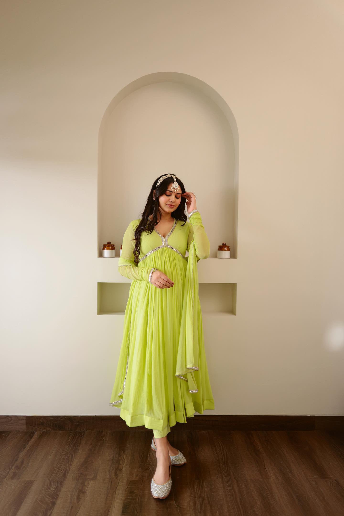 PARROT GREEN ANARKALI