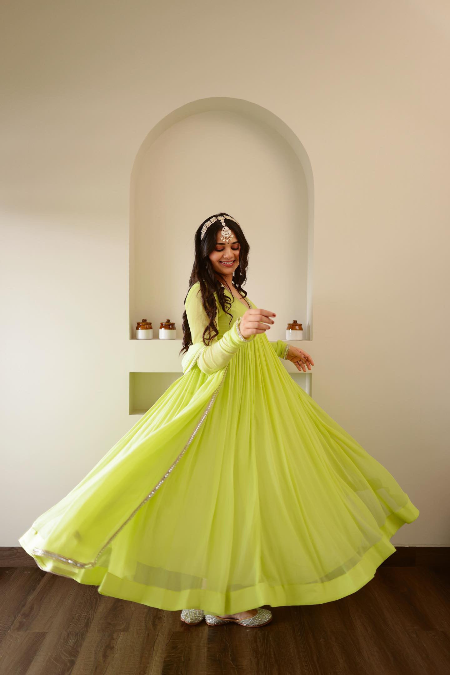 PARROT GREEN ANARKALI
