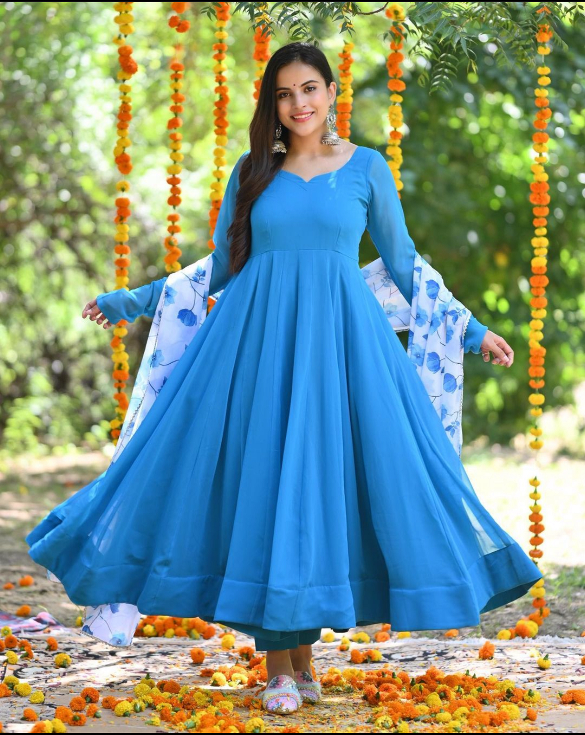 SKYBLUE ANARKALI