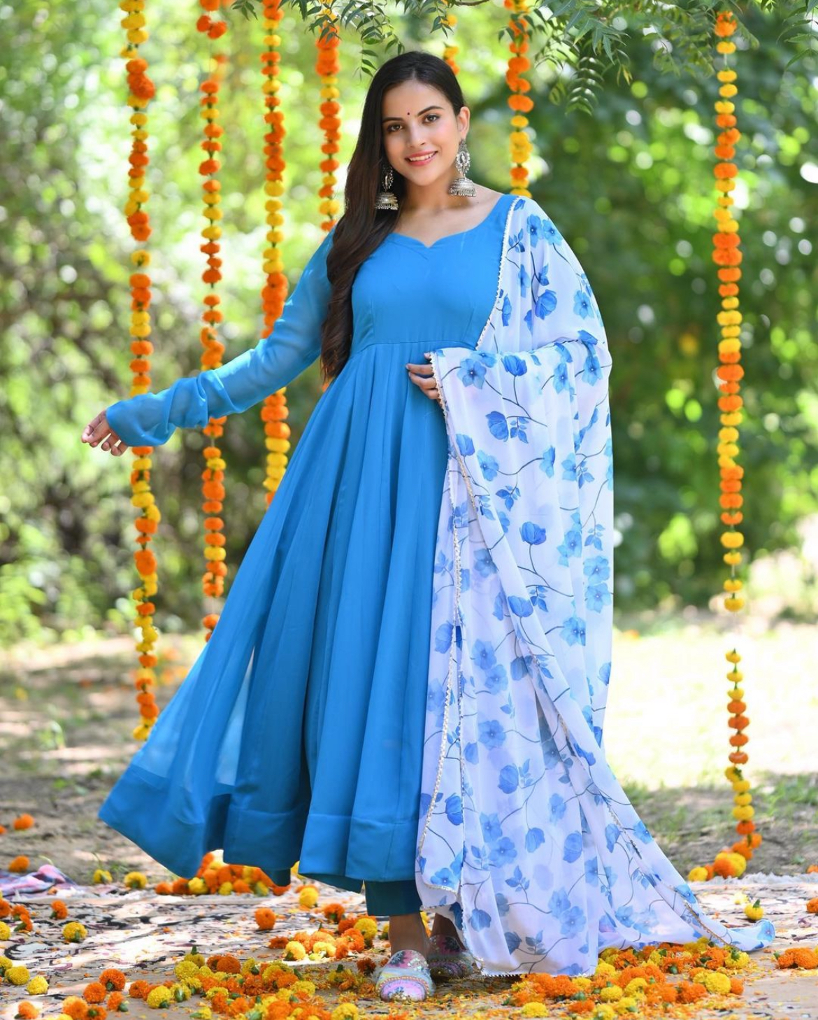 SKYBLUE ANARKALI