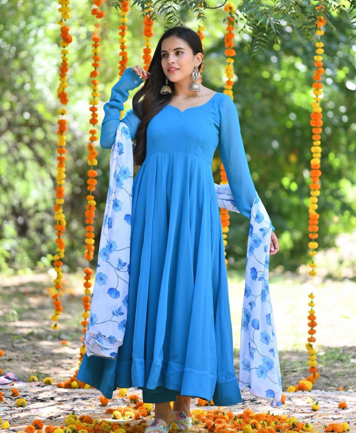 SKYBLUE ANARKALI