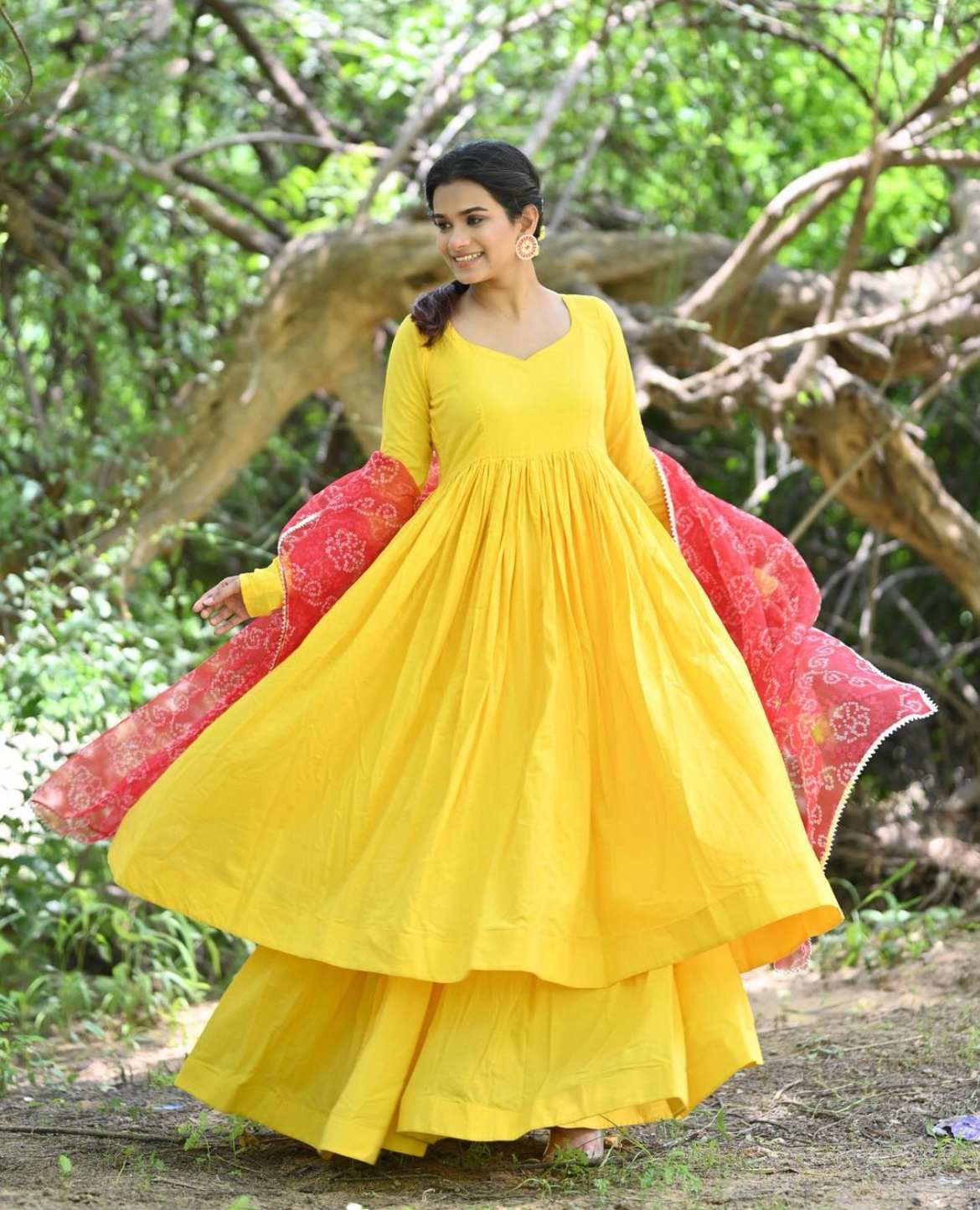 YELLOW ANARKALI SET