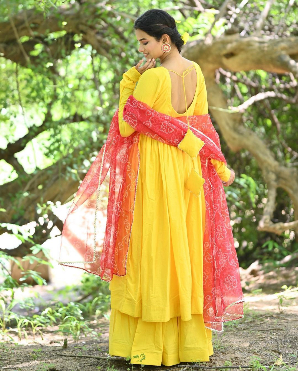 YELLOW ANARKALI SET