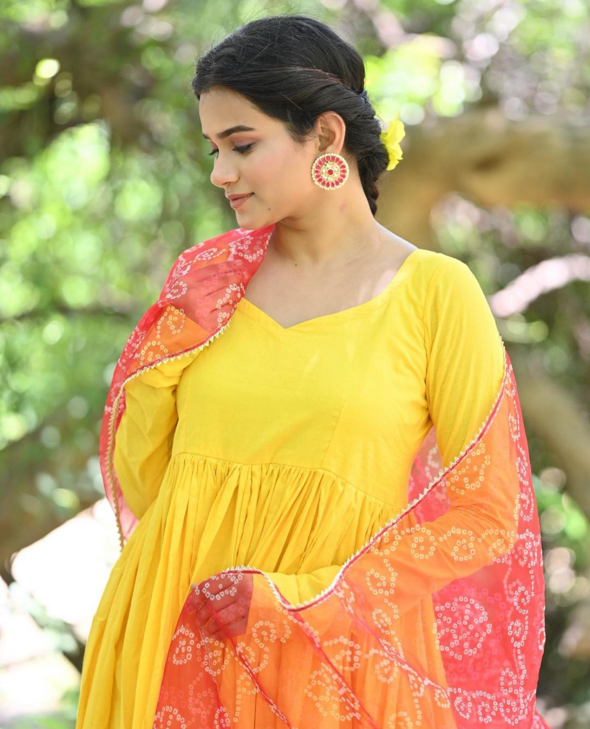 YELLOW ANARKALI SET