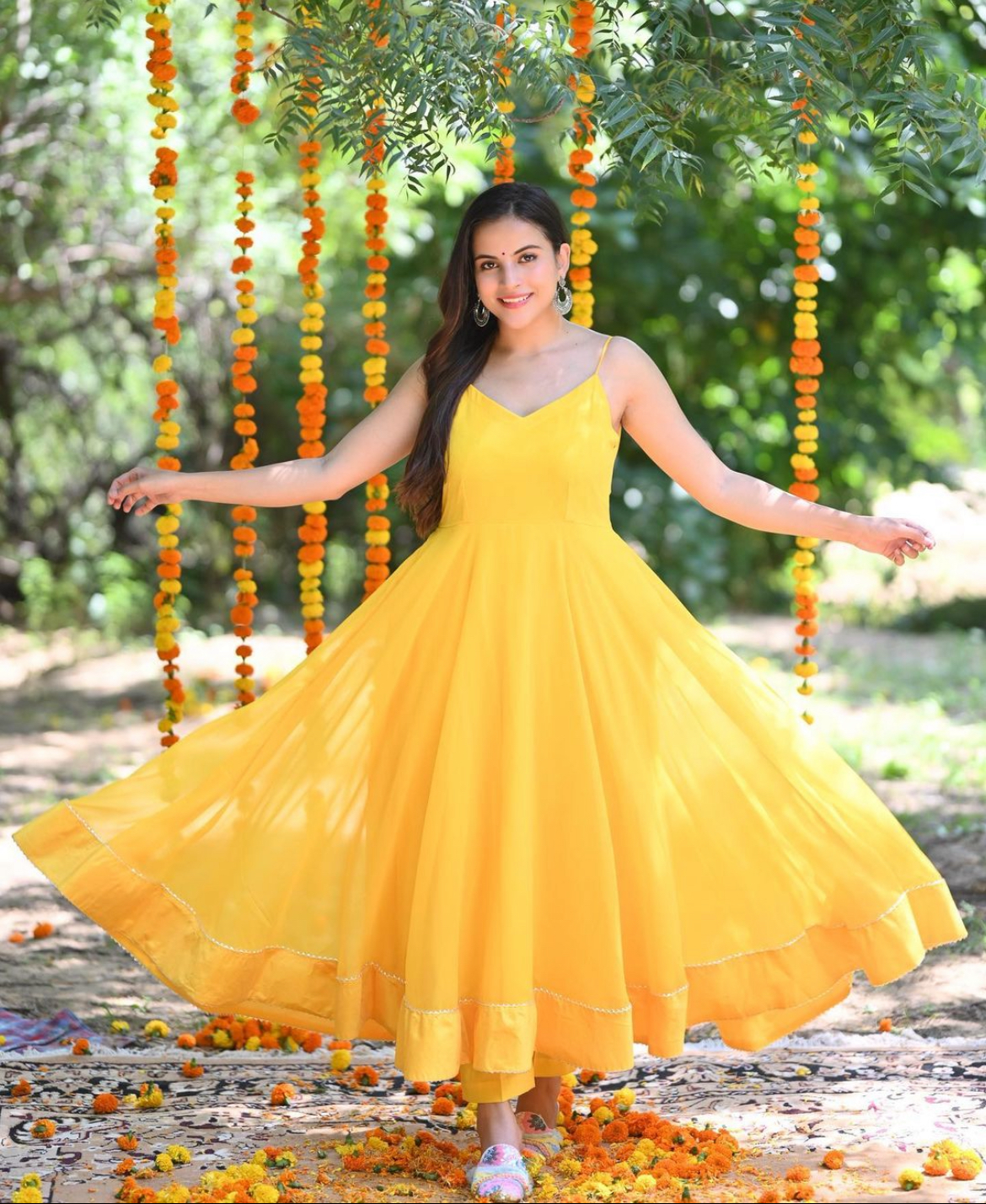 YELLOW GEORGETTE ANARKALI