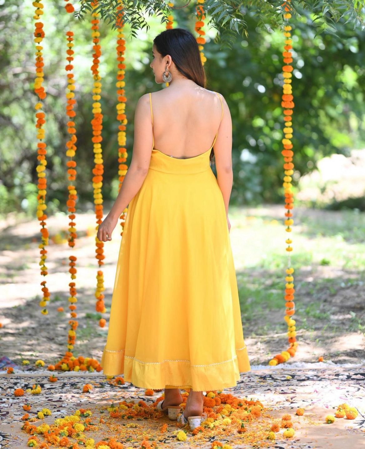 YELLOW GEORGETTE ANARKALI