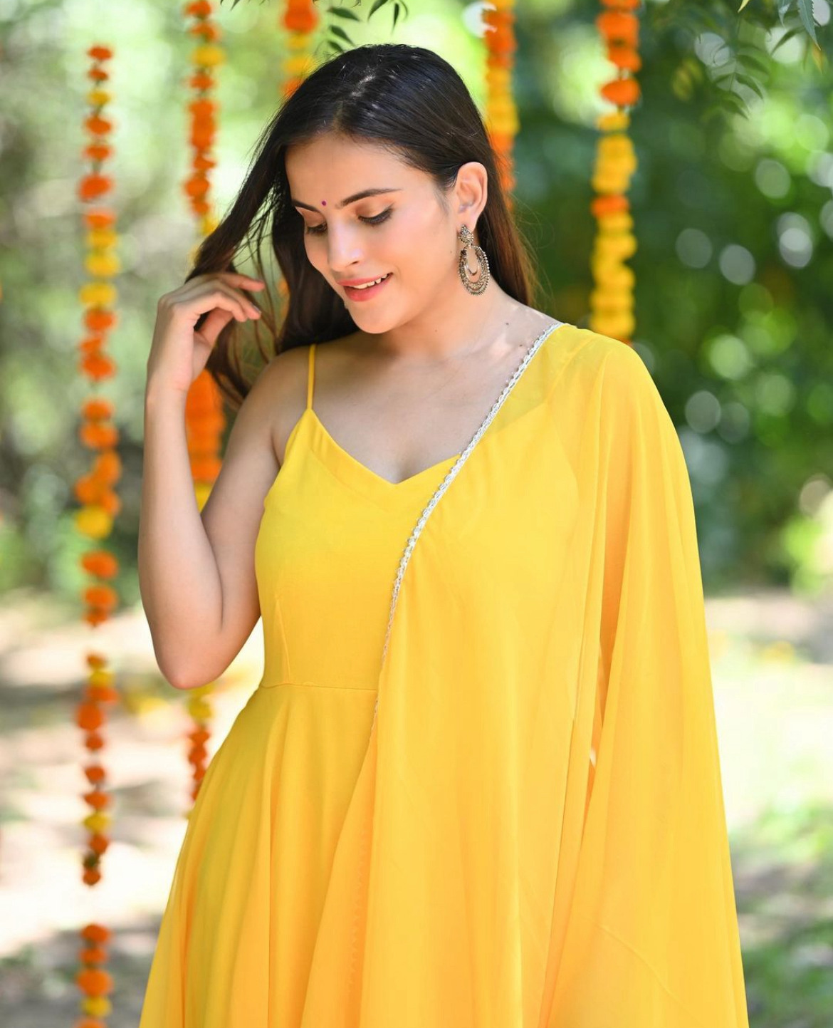 YELLOW GEORGETTE ANARKALI