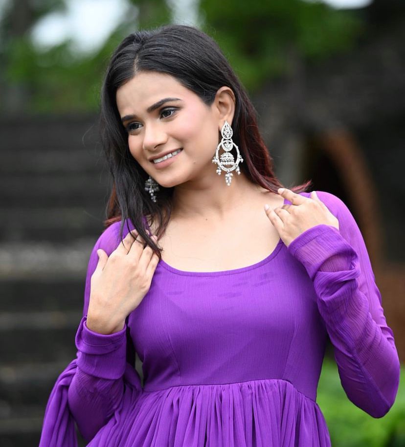 PURPLE CHIFFON ANARKALI