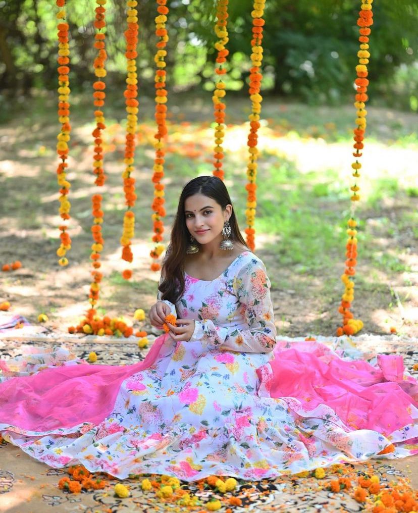 PINK FLORA ANARKALI