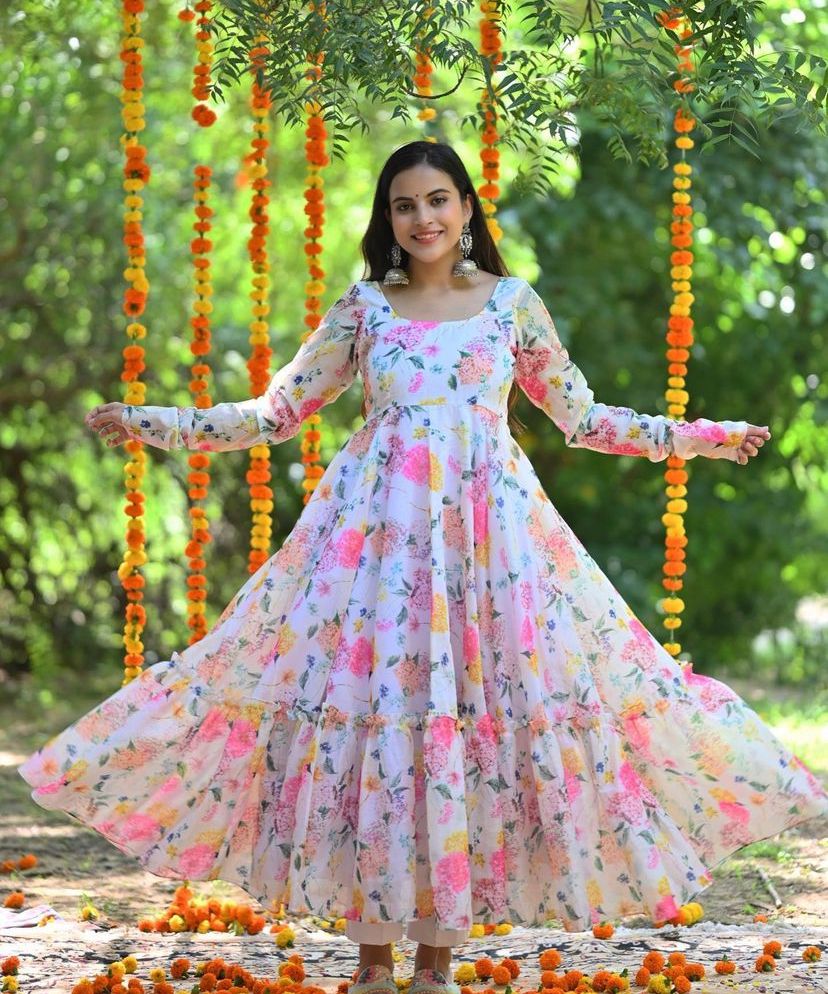 PINK FLORA ANARKALI
