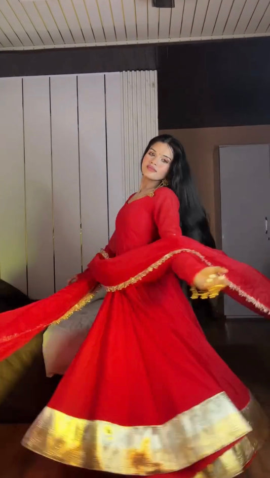 RED NAZAKAT ANARKALI
