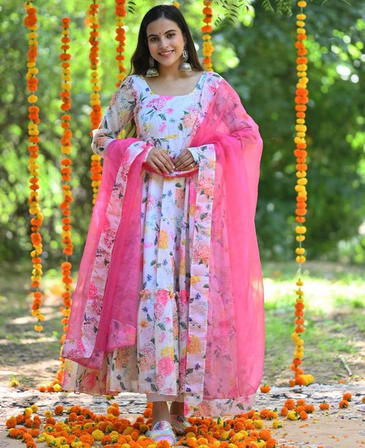 PINK FLORA ANARKALI